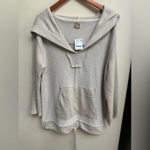 NWT Free People Baja Women's Beige Hooded Top